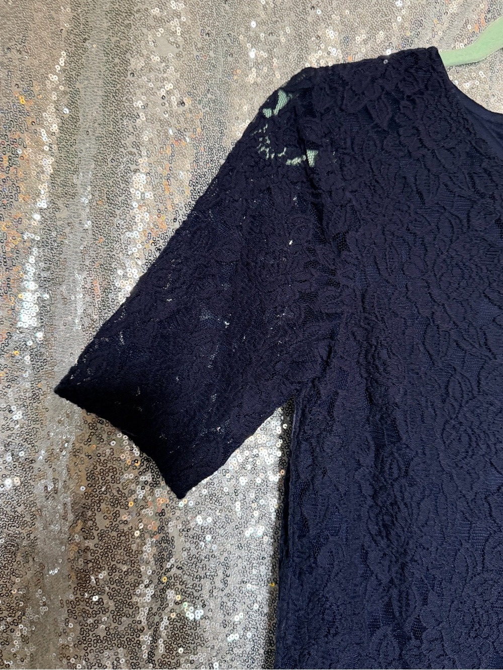 Gap Women's Navy Floral Lace Shift Dress Size 8 - Picture 8 of 14